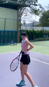 Dona Skirt Skort Sport Rok Pendek Olahraga Wanita Tenis Bulu tangkis Gym Yoga Sepeda Zumba Penutup Pinggul Kain Tebal elastis