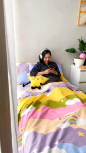 Sprei Anti Geser 160x200x40 Bahan katun CVC Sprei homemade