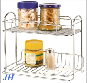 (Ready Stock)2 LEVEL KITCHEN RACK ( Fully Chrome & 4 Rubber Clip Stoppers)