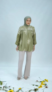 NADHEERA LUXURY Malayya Blouse Atasan Wanita Dewasa Rayon Premium Motif Lengan Panjang SP √ Armyna Hijab ||