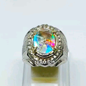 Cincin Batu Kalimaya Full Jarong Pelangi Dim 11x9 Cutting / Kalimaya Banten Afrika India Australia