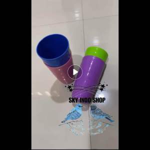 Gelas Minum Plastik Ulir Jumbo Uk 500 ML (6 Pcs)