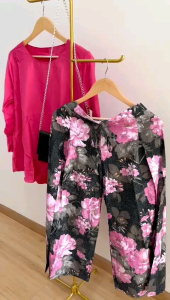 ●ECLAIRE● 0IS Setelan Celana Kulot Floral Flower Bunga Fanta Lebaran Fashion Muslim Idul Fitri Idul Adha Layla