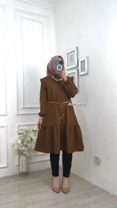 Eurigo - NAKITA Tunik Wanita Shakila Free Belt Kancing Aktif Busui