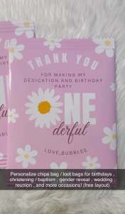Personalized Loot Bag / Chip Bags for Birthdays Wedding Reunion Gender Reveal Christening (FREE LAYOUT)
