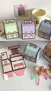 Hộp Đựng Quà Giấy Mẫu Balo Dán Nắp Độc Lạ Cute Kích Thước 8x5.5x8.8 (cm)