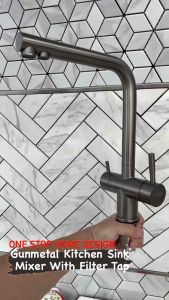 🔥GUNMETAL🔥 2 IN 1 KITCHEN SINK MIXER WITH FILTER TAP