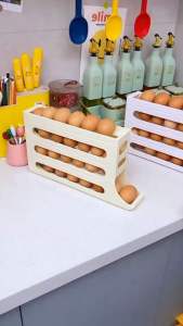Khay đựng trứng 4 tầng lăn tự động để tủ lạnh thông minh tiện lợi tiết kiệm không gian🏡🏡🔥🔥