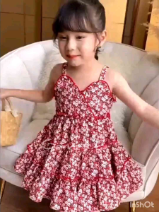 KH4-1869 Dress floral sweetheart cute little girl import