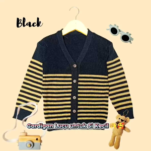 sweater kardigan anak garis garis