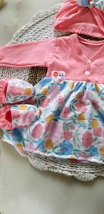 BAJU BAYI CEWEK DRES BAYI PEREMPUAN BAJU BAYI newborn-1th TURBAN SEPATU