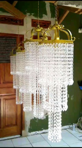lampu gantung kristal mahkota / ccok untuk dekorasi wedding atau rumah