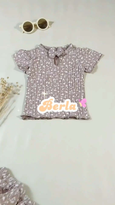 \\\"NCC\\\" Newborn -18 bulan Setelan Lengan Pendek Baby Perempuan BERLA By Mybee Free Headband Oneset Baju Celana Panjang bayi Cewek Murah