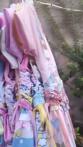 10-40kg Set áo và chân váy có quần trong thun lạnh in hoạt hình dễ thương