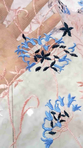 vải ren chỉ lưới màu hồng ruốc co dãn mềm giá 1m_(khổ 1m3)