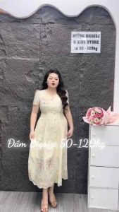 Đầm Maxi Bigsize 50-90KG Tiểu Thư Dễ Thương Gọn Dáng Đi Làm Đi Tiệc Đi Chơi - D330 - Ú Xinh Store (Maxi Hoa Thêu)