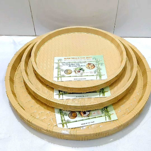 Mâm - Mẹt nhựa giả mây tre bán bún đậu mắm tôm dùng cho nhà hàng quán ăn nhựa Khôi Nguyên
