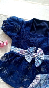 Setelan Kebaya Anak Bayi 2 Tahun Kutubaru Encim Adat Jawa Brukat Batik Navy Free Bando