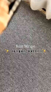 SWITER RAJUT/ATASAN WANITA KNIT TANGAN BALON MODEL STRIP