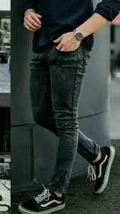 Celana Jeans Pria Lelaki Dewasa Snow Black Pensil Slim Fit Skinny Stretch Street Karet Melar / Celana Jeans Panjang / Jeans / Lepis / Sepan / Cowok / Murah / Distroy / Keren / Snow Polos / Gaul Size 27 - 38