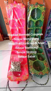 KDRT | Congklak Lipat Variant Warna Plus 100 Biji Kerang Asli Warna RANDOM