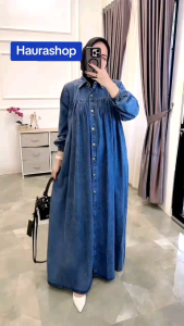 Gamis Jeans Wash Jumbo Haurashop