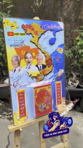 Lịch Tết 2026 -  Lịch Hình Bản Đồ Việt Nam - 34 Tỉnh Thành Có Đầy Đủ BSX - Hình Bác - Kèm Lốc Lịch Đại