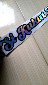 Stiker Vinyl Hologram Custom Ukuran 3x18cm