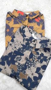 LC422 Oversized Floral Shirt Kemeja Motif Bunga Vintage Retro