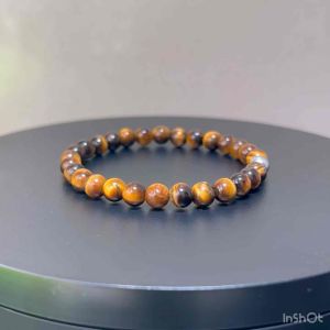 CW Manila - AD0NIS Stretch Bracelet - 6mm Tiger Eye Stones with Spacer - Semi-Precious Stones Stretch Bracelet