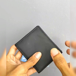 Dompet asli kulit pria lipat standard hitam