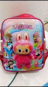 TAS RANSEL SEKOLAH PAUD KARAKTER LABUBU EMBOSH 3D ber LED /RANSEL ANAK 1-3 tahun