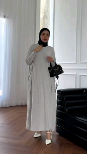 Gamis Abaya Knit Batwing Elegan – Bahan Croffle Tebal All Size LD 130 Non busui