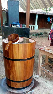 Wooden Water Bucket Ember Gentong Kayu Barrel Modern