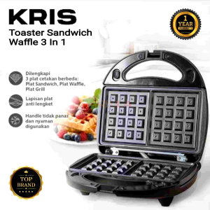KLAZ Toaster Sandwich Grill 3 In 1  Cetakan Pemanggang Roti 800 Watt