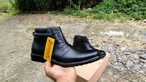Sepatu PDH/Pantofel/Kantoran Boots Kulit Sapi TNI Polri Security
