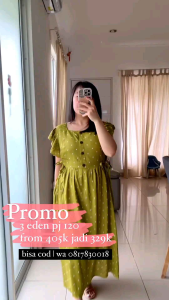 EDEN 120 part 1 daster busui bumil muslim maxi lengan pendek adem jumbo kancing depan