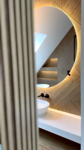 Kaca Cermin Led Dekorasi Dinding Gantung Diameter 80