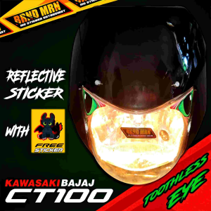 KAWASAKI BAJAJ CT100 TOOTHLESS EYE DECAL REFLECTIVE STICKER TINT
