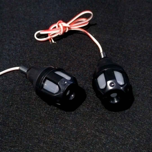 1pair Motorcycle Handle Led Light Flash Blink Motor Handle Bar Lighting Accessories - White