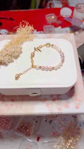 Bersertifikat gelang mutiara air tawar lombok putih lavender