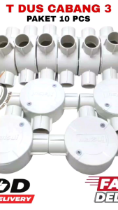 (10 PCS)TE DUS doos pipa listrik conduit pipa listrik conduit 20mm lokal /tdus T-Dus conduit listrik