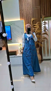 Syanaz Overall Midi Jeans super mewah TANPA inner.