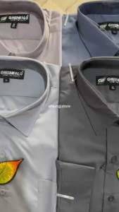 KEMEJA PRIA GREENFALO - KEMEJA POLOS LENGAN PANJANG PRIA WARNA ABU