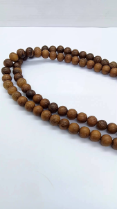 Kalung tasbih kayu kelor emas 8mm