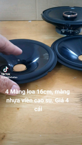 4 Màng loa 16cm màng nhựa viền cao su. Giá 4 cái