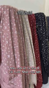 [ VẢI NAKI ] Vải Xước Nhật Hoạ Tiết co giãn nhẹ 1 chiều chuyên may đầm váy sét vest sét bộ khổ 15m