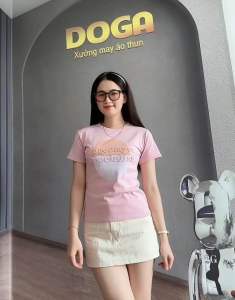 Áo Thun dáng baby tee có size 35kg đến 70kg chất BORIP COTTON Xịn DOGA tay ngắn cổ tròn in trẻ trung màu thoáng mát hut mồ hôi. không xù lông M174