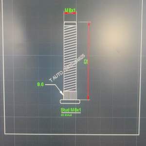 TSV สกรูยึดยางรองเบ้าโช้ค ขนาด M8 ยาว 5.2 ซม แพ็คละ 10 ตัว