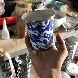 COD CANGKIR KOPI MINI ENAMEL /MOTIF BLIRIK /MUG JADUL 7cm